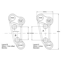 Bike Sport Developments - Plug and Play Start / Kill / Rain Switch - Ducati Panigale 899 / 959 / 1199 / 1299 (offset 30mm bolt spacing)