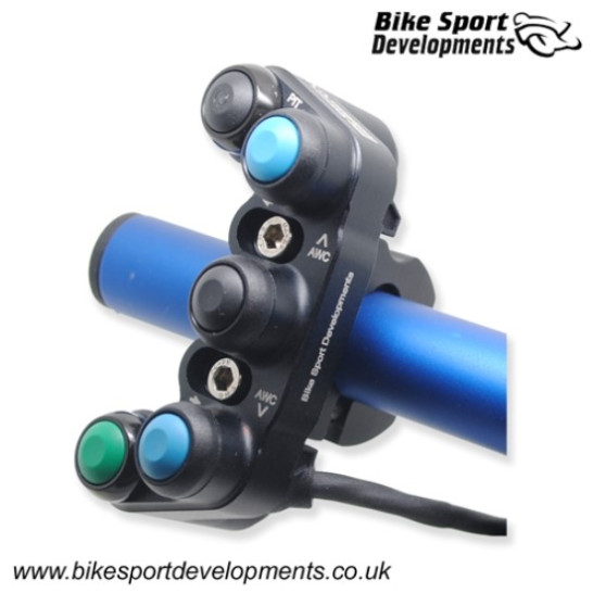 Bike Sport Developments -7 Button Dual mode race switch - Bar Clamp Mount Aprilia RSV4 1000 / 1100 2017 - 2021 Bike Sport Developments -7 Button Dual mode race switch - Bar Clamp Mount Aprilia RSV4 1000 / 1100 2017 - 2021