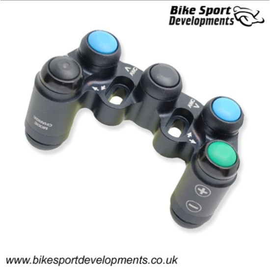 Bike Sport Developments -7 Button Dual mode race switch - Bar Clamp Mount Aprilia RSV4 1000 / 1100 2017 - 2021 Bike Sport Developments -7 Button Dual mode race switch - Bar Clamp Mount Aprilia RSV4 1000 / 1100 2017 - 2021
