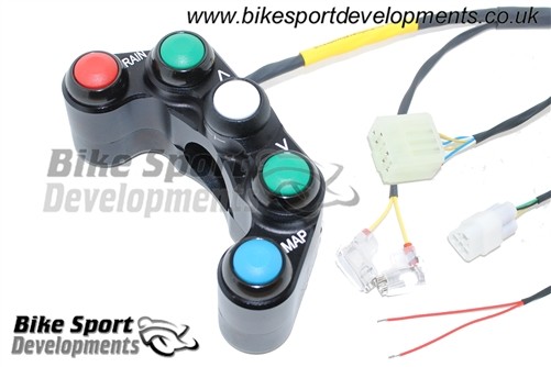 Bike Sport Developments - Plug and Play 5 Button Switch Pod - 12-14 Yamaha YZF-R1 with YEC Kit Harness