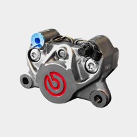 Brembo - Cast Rear Caliper, 84mm Spacing, Titanium / Red Logo Brembo - Cast Rear Caliper, 84mm Spacing, Titanium / Red Logo