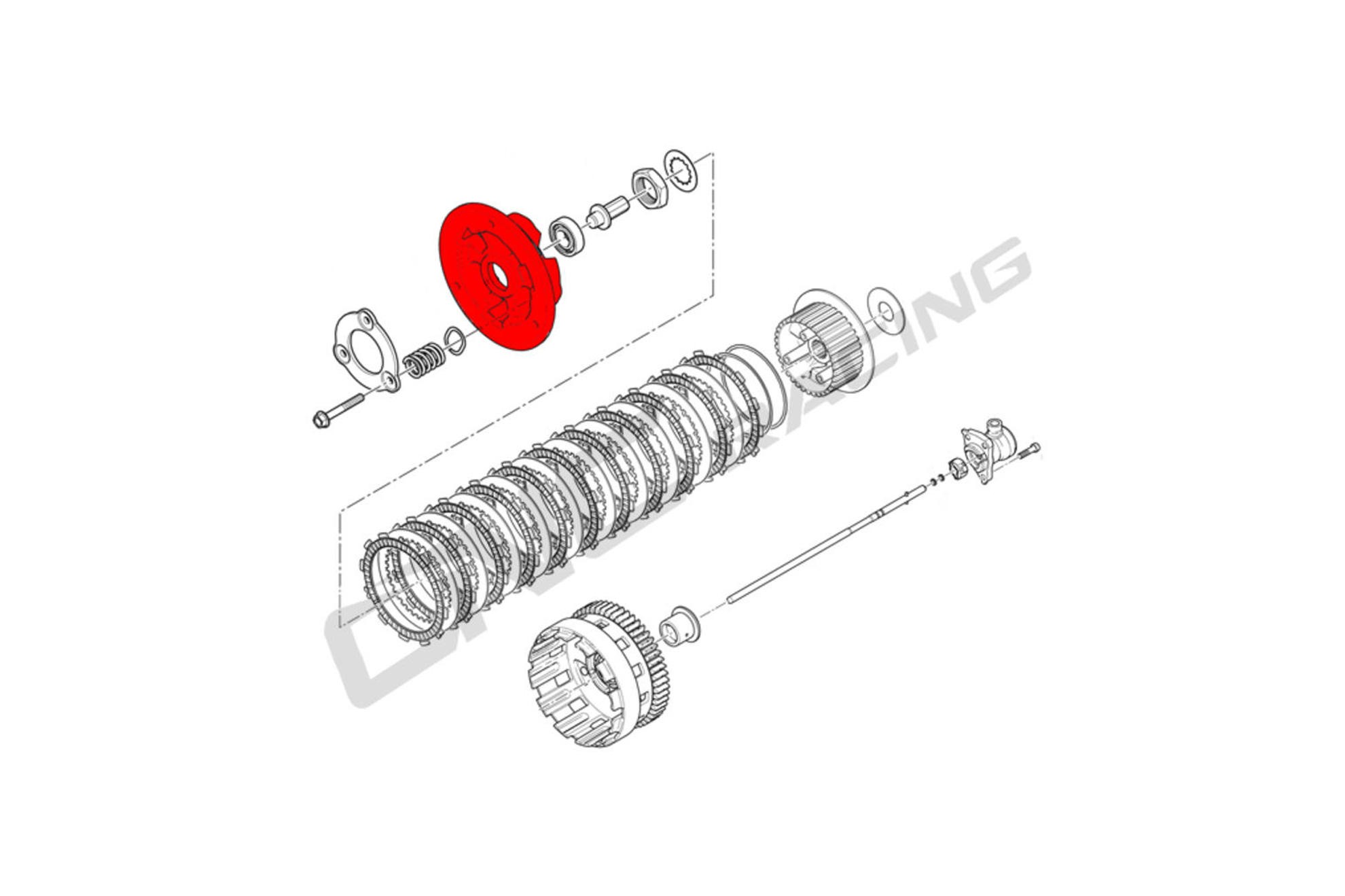 CNC Racing Pressure Plate Oil Bath Clutch (Bi-Color) - Ducati 1199/1299/959 Panigale