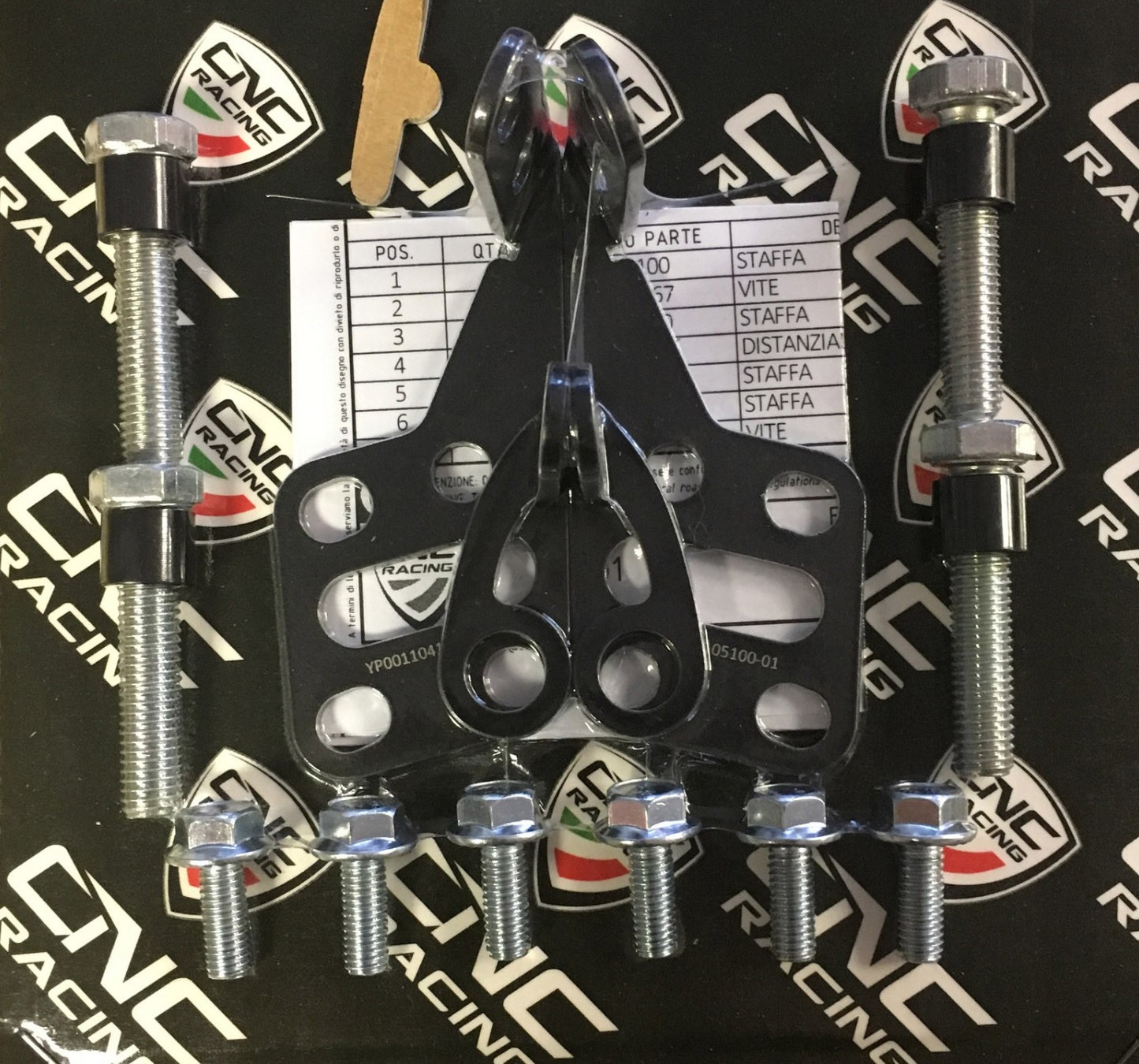 CNC Racing Mounting Kit for Carbon Fiber GP Racing Front Brake Rotor Cooling Ducts - Ducati Hypermotard 939 / 821 & Scrambler 1100