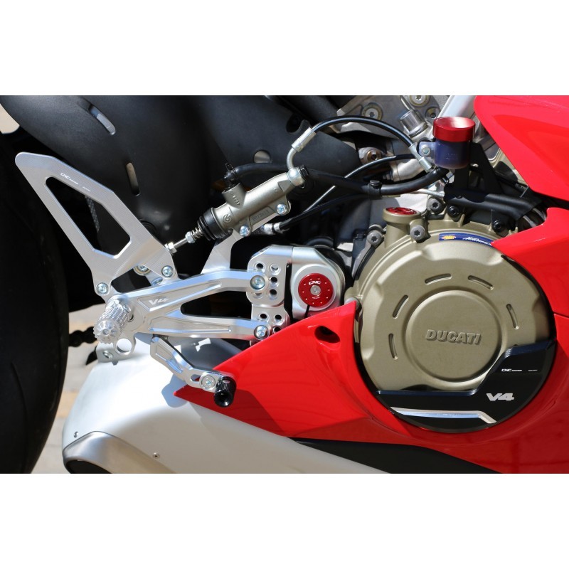 CNC Racing RPS Easy Adjustable Rearset for the Ducati Panigale V4 / S / Speciale - Silver