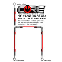 Core Moto 3T-E Front Brake Line Kit for Kawasaki ZX-10R 2011-2015