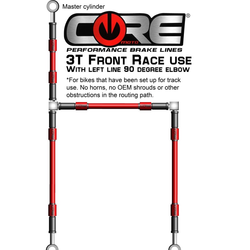 Core Moto 3T-E Front Brake Line Kit for Kawasaki ZX-10R 2016-2021