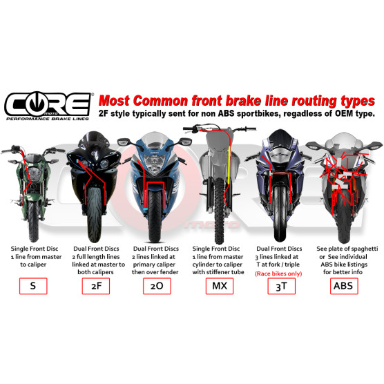 Core Moto 2008-2014 KTM RC8 / RC8R Front and Rear Brake Line Kit Core Moto 2008-2014 KTM RC8 / RC8R Front and Rear Brake Line Kit