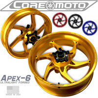 Core Moto Apex 6 Forged Aluminum Wheels - Aprilia / BMW / Ducati / Honda / Kawasaki / Suzuki / Yamaha