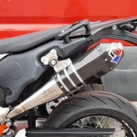 DVR Stainless / Carbon Fiber Full Exhaust System - 2019 KTM 690 SMC-R / Husqvarna 701 Supermoto