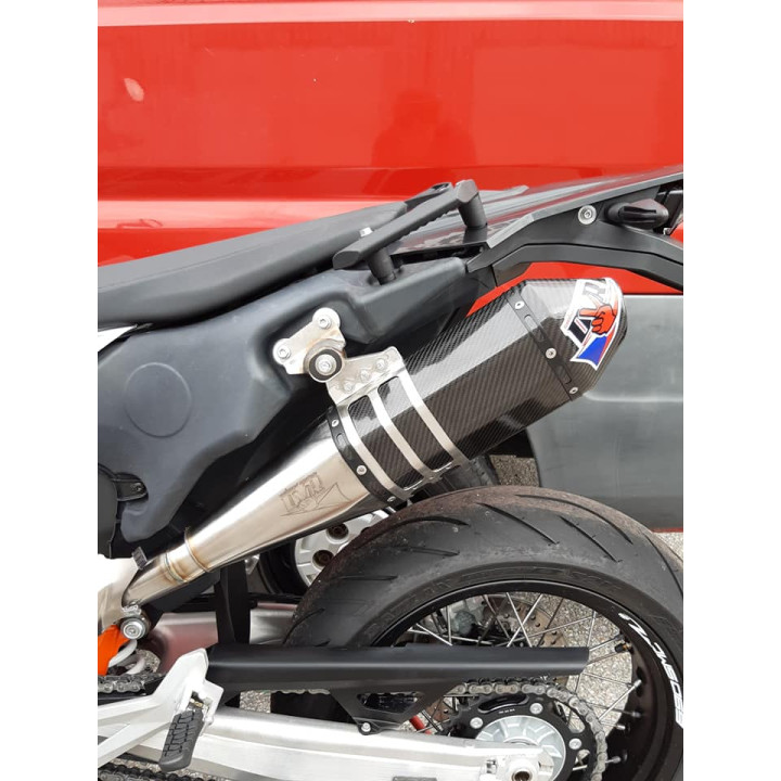 DVR Stainless / Carbon Fiber Full Exhaust System - 2019+ KTM 690 SMC-R / Husqvarna 701 Supermoto