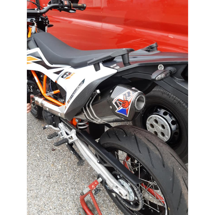 DVR Stainless / Carbon Fiber Full Exhaust System - 2019+ KTM 690 SMC-R / Husqvarna 701 Supermoto