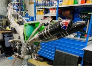 DVR Dual Stainless / Carbon Exhaust System For KAWASAKI KXF 450 2019 - 2023