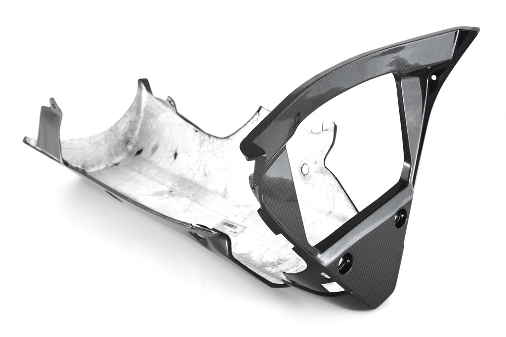 FullSix Carbon Fiber Race Belly Pan - Aftermarket exhaust without CAT - Yamaha R1 (2015 - 2019)