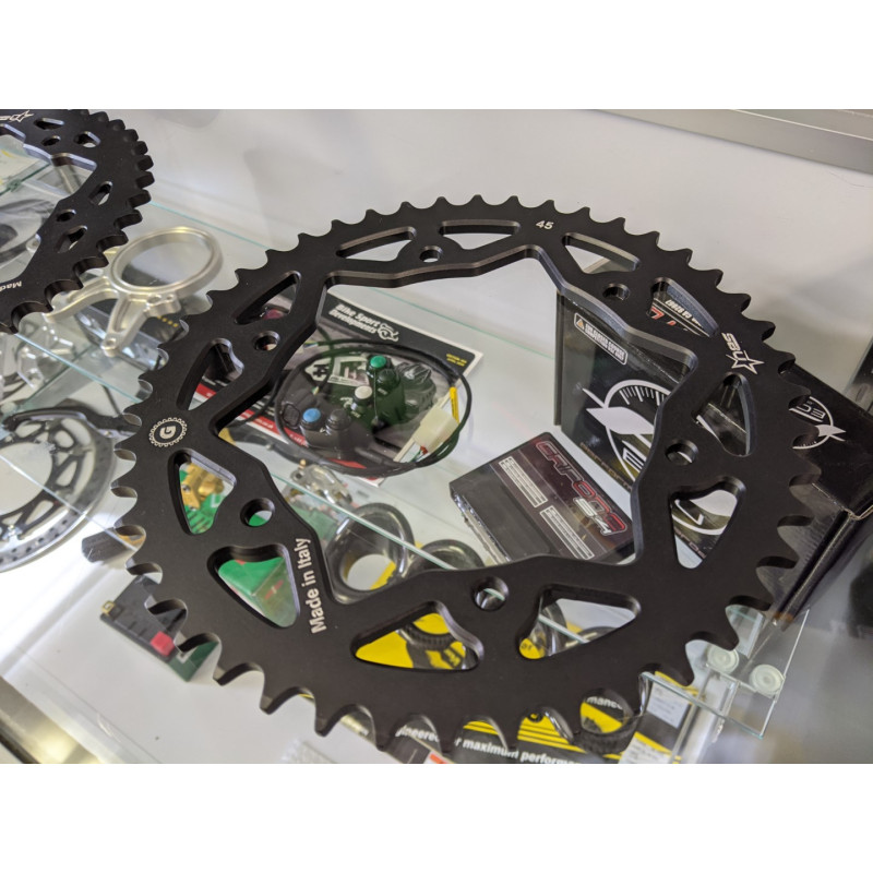 Gandini Race Billet Aluminum Hard Anodized Rear Sprocket - Superlite Quick Change - Ducati Panigale V4 / V4 R Gandini Race Billet Aluminum Hard Anodized Rear Sprocket - Superlite Quick Change - Ducati Panigale V4 / V4 R