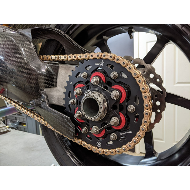 Gandini Race Billet Aluminum Hard Anodized Rear Sprocket - Superlite Quick Change - Ducati Panigale V4 / V4 R Gandini Race Billet Aluminum Hard Anodized Rear Sprocket - Superlite Quick Change - Ducati Panigale V4 / V4 R