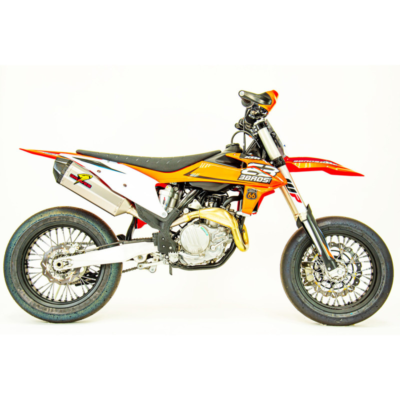 Graves Motorsports KTM - Husqvarna - Gas Gas Titanium Slip-on Exhaust - Carbon End Cap (350cc-450cc) Graves Motorsports KTM - Husqvarna - Gas Gas Titanium Slip-on Exhaust - Carbon End Cap (350cc-450cc)