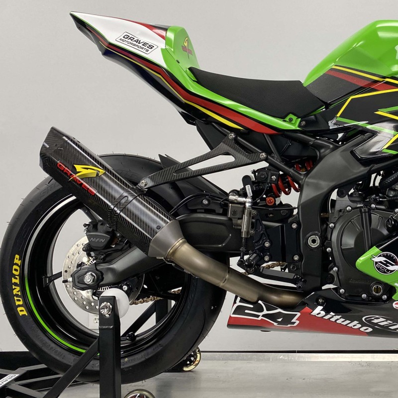 T2.WORKS Graves Motorsports WORKS2 Carbon Full Exhaust - Kawasaki ZX-4RR