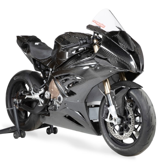 AP Carbon Line 200g Carbon Fiber Race Bodywork (Standard Weave) - Race Tachometer Support/Air Inlet Tubes - 2020-21 BMW S1000RR