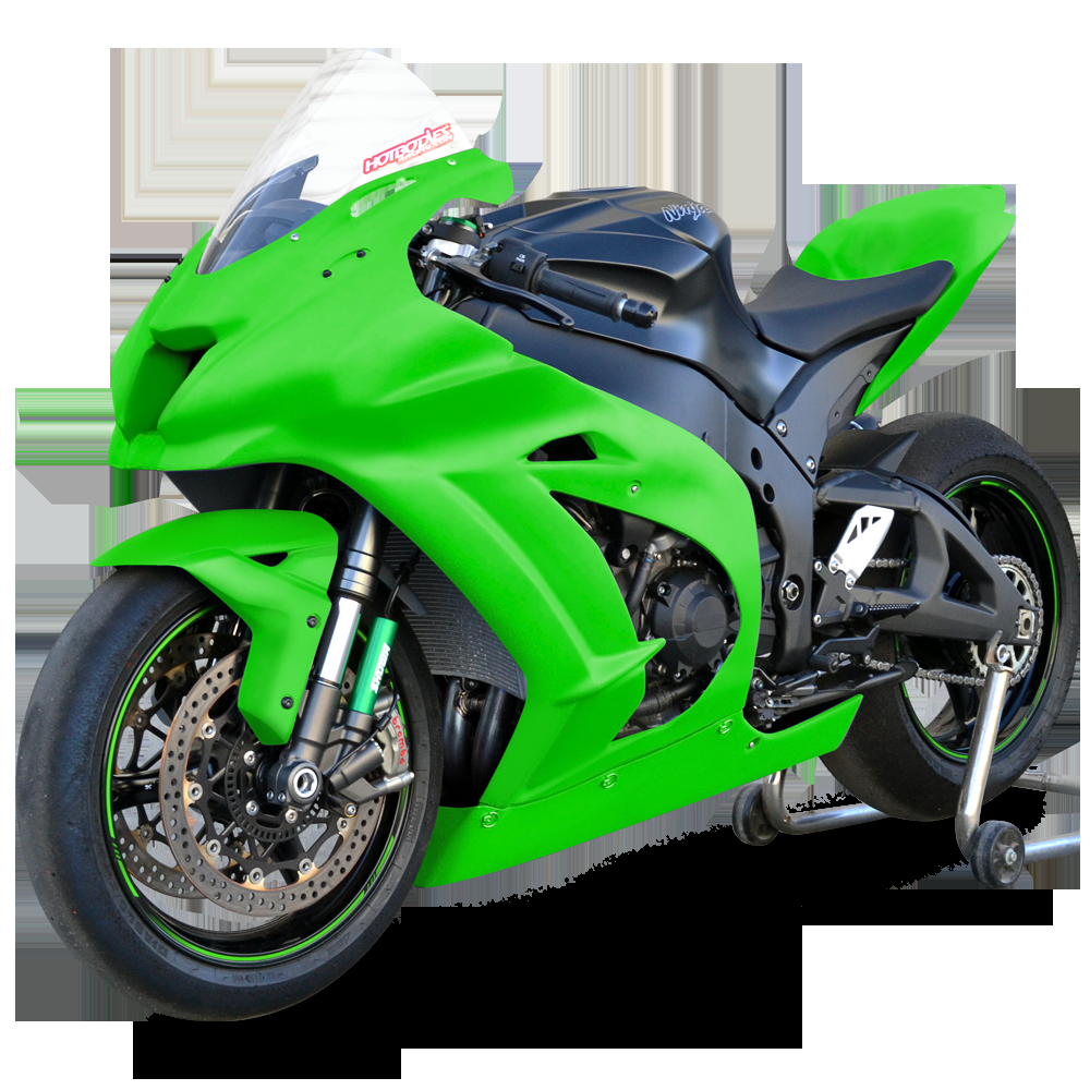 købmand Kostumer Se venligst Hotbodies Racing Race Bodywork 2016-2019 Kawasaki Ninja ZX-10R (Colorform  Green)