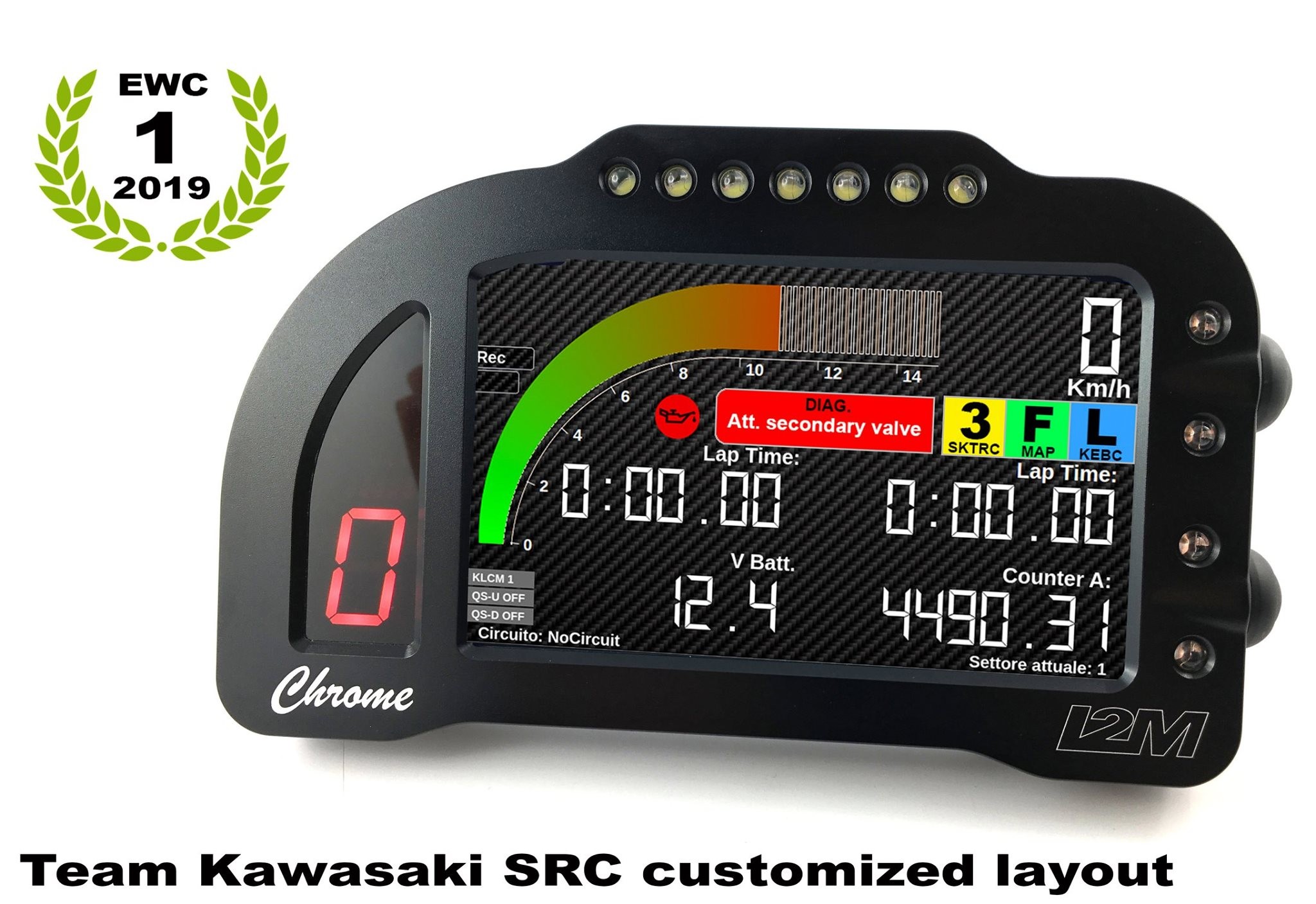 i2M Chrome PLUS Full Color 5" LCD Dash & GPS Lap Timer -  Plug & Play - 2016-2019 Kawasaki ZX-10R