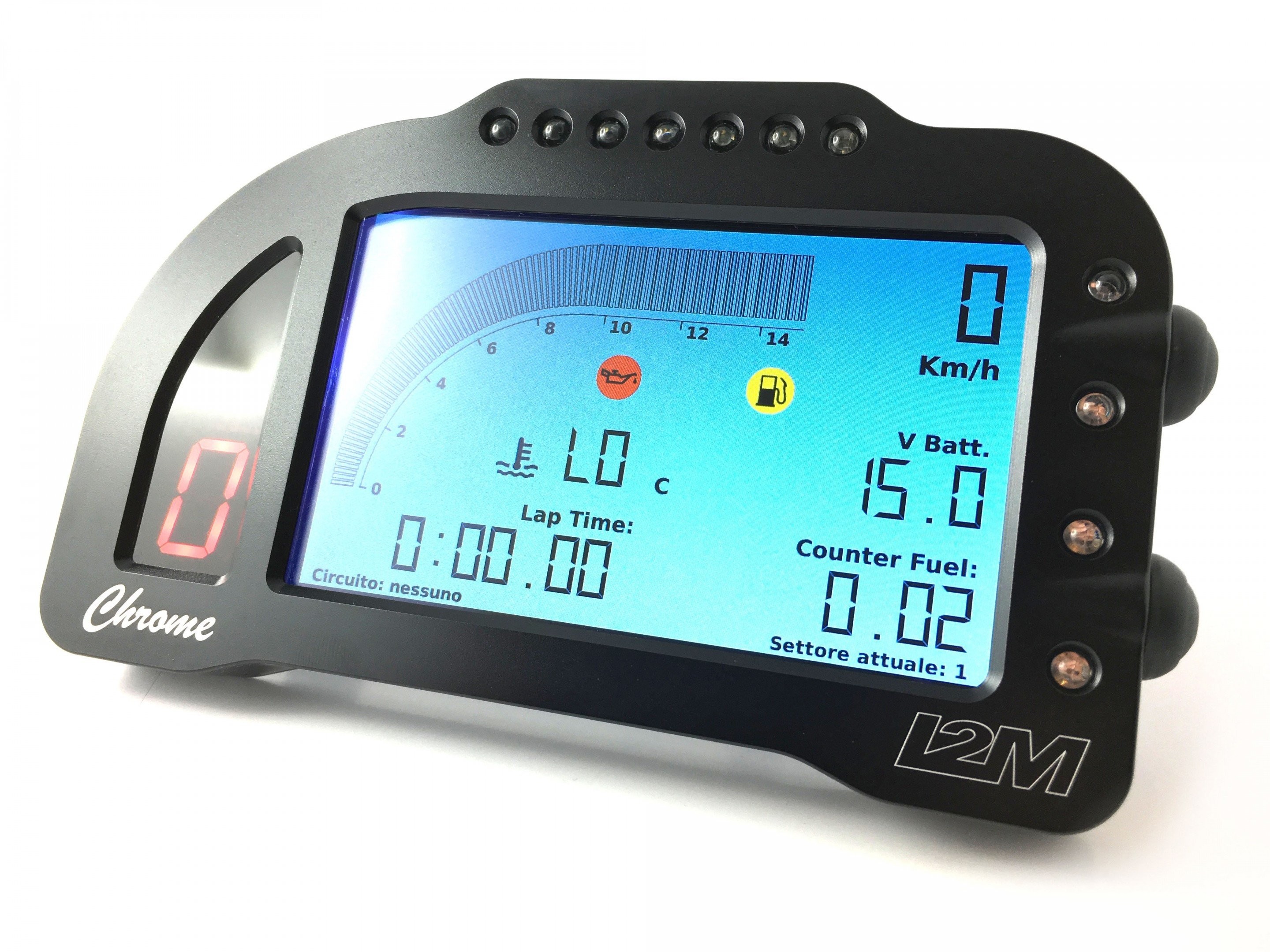 i2M Chrome LITE Full Color LCD Dash & GPS Lap Timer -  Plug & Play - Honda, Kawasaki, Suzuki, Yamaha, Ducati, MV Agusta, Aprilia, BMW