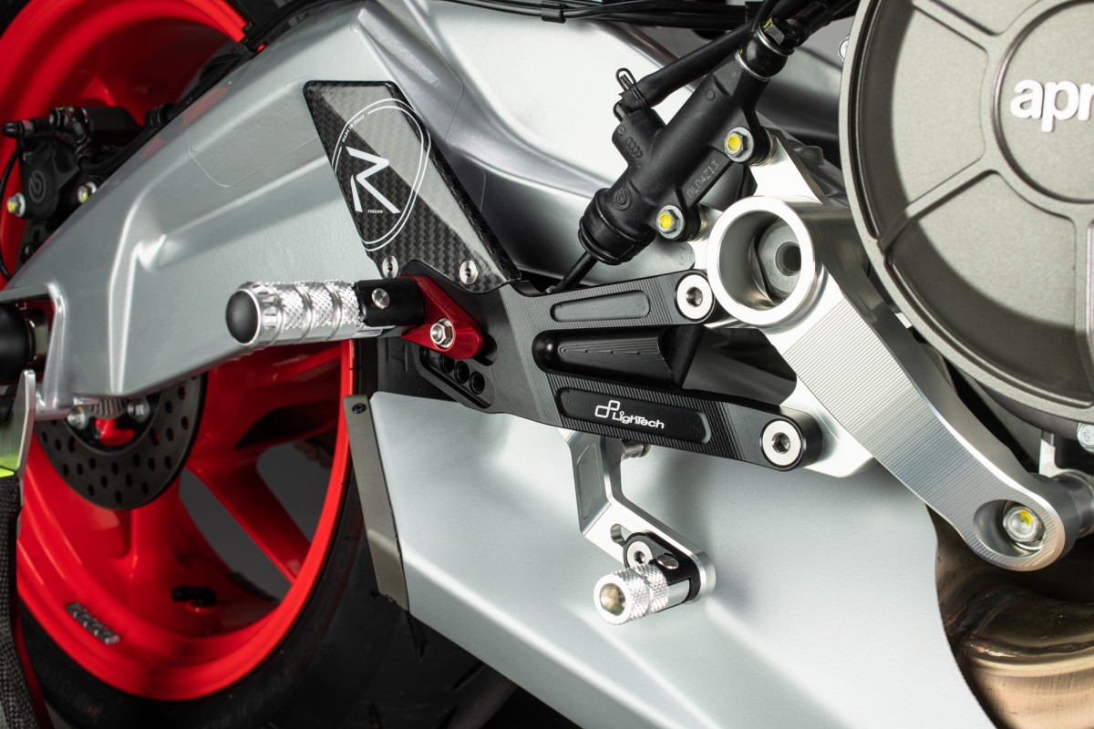 LighTech 'Track System' Adjustable Rearsets R Version (Standard / GP Shift)  - 2021-2023 Aprilia RS660