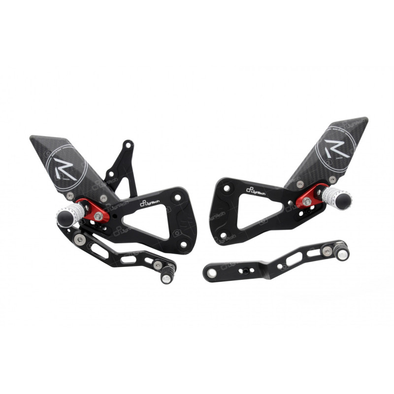 LighTech 'Track System' Adjustable Rearsets R version (Black)  -  2017-2018 Suzuki GSX-R1000 / 1000R