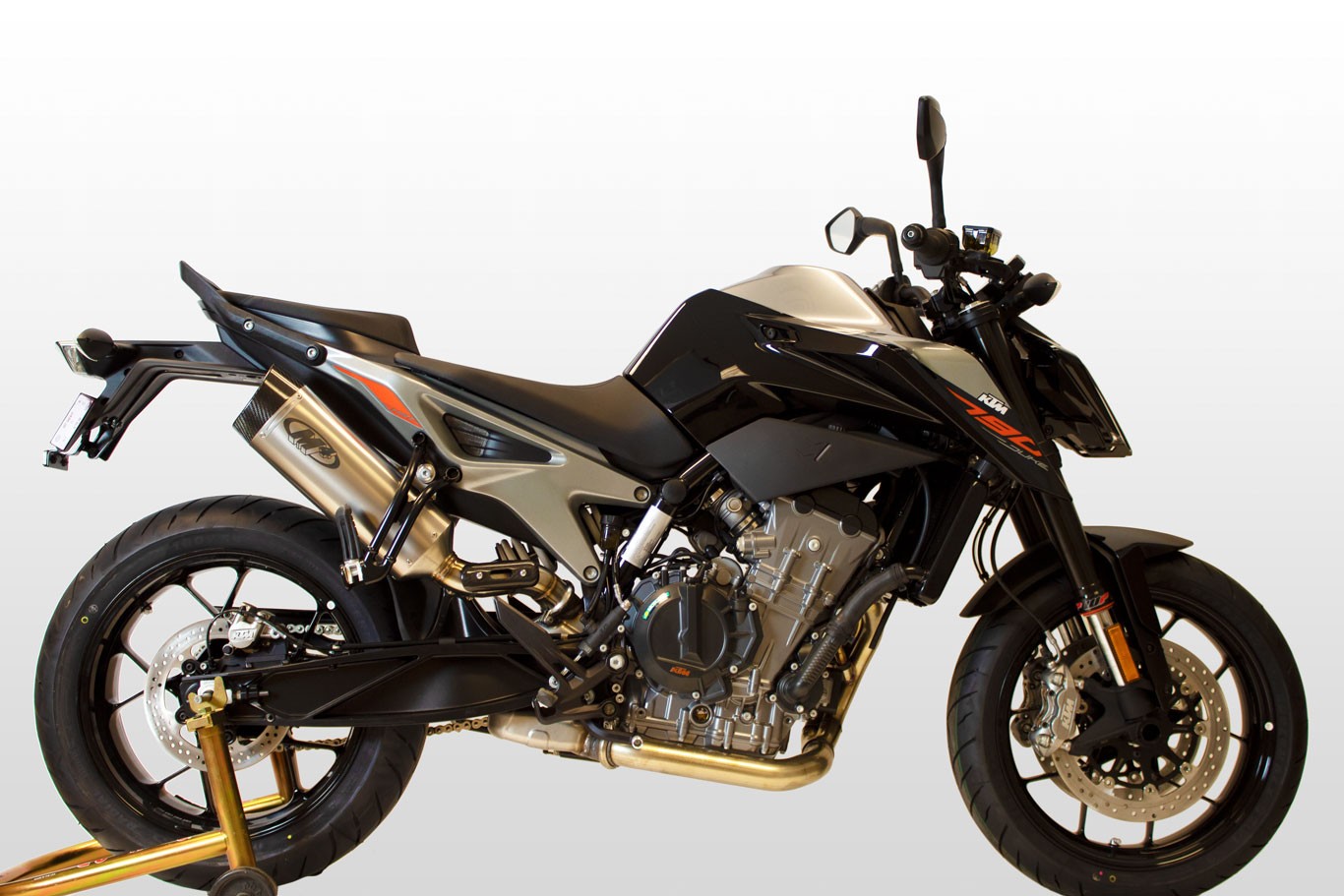 M4 Slip-On Exhaust with Titanium Oval Canister | KTM Duke 790 / 890 (2018-2023)