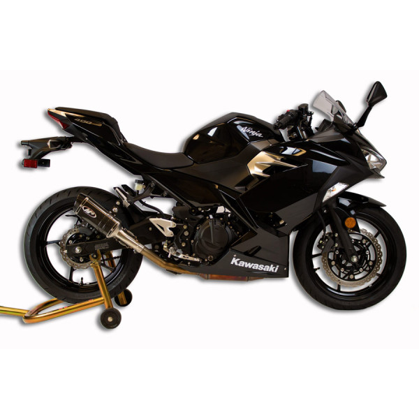 M4 SLIP-ON WITH X96 CARBON CANISTER 2018-2023 Kawasaki Ninja 400/Z400