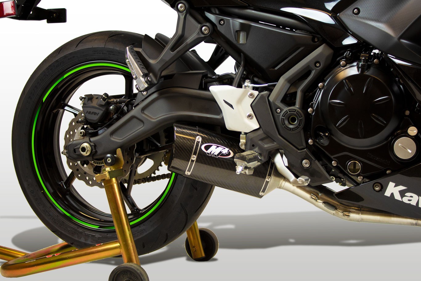M4 FULL SYSTEM CARBON FIBER CANISTER 2017-2023 Kawasaki Ninja 650/Z650