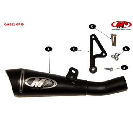 M4 Slip-On Exhaust with Black GP19 Canister | Kawasaki ZX-6R (2009-2024)