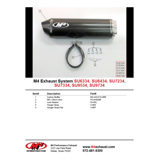 M4 BOLT-ON SYSTEM WITH CARBON CANISTER 2001-02 Suzuki GSX-R1000