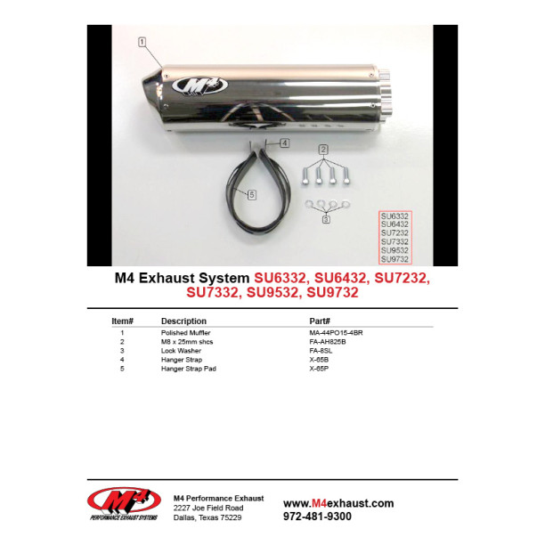 M4 BOLT-ON SYSTEM WITH POLISHED CANISTER 2003-04 Suzuki GSX-R1000