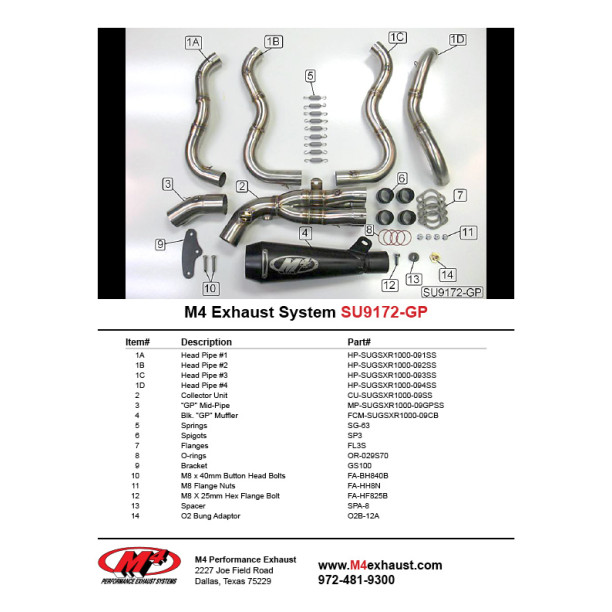 M4 FULL SYSTEM WITH BLACK GP CANISTER 2009-11 Suzuki GSX-R1000