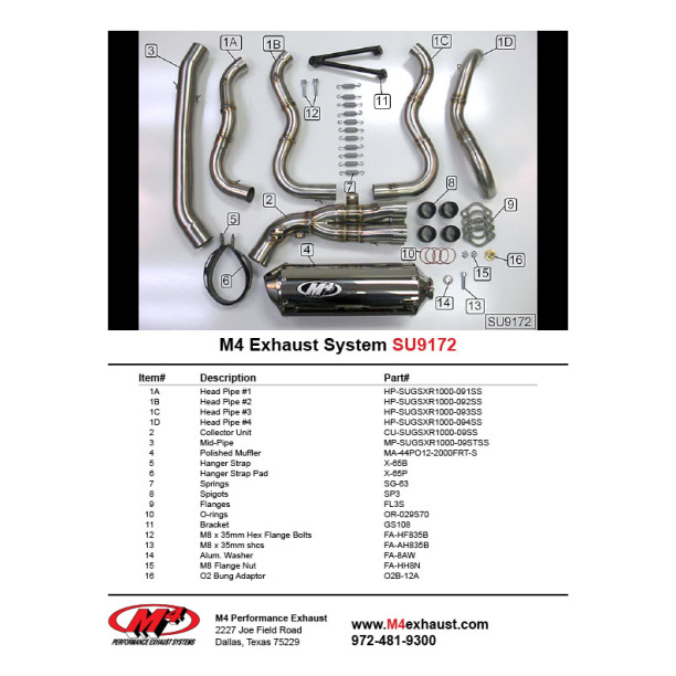 M4 FULL SYSTEM WITH POLISHED CANISTER 2009-11 Suzuki GSX-R1000