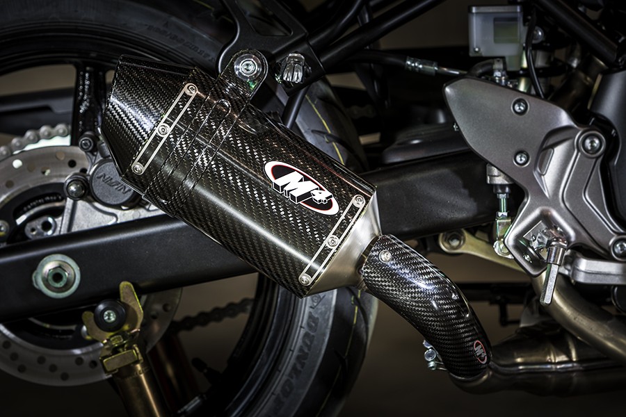  M4 2017-2023 Suzuki SV650/X SLIP-ON SYSTEM WITH CARBON FIBER CANISTER