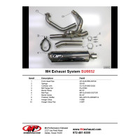 M4 FULL SYSTEM WITH POLISHED CANISTER - 2003 Suzuki SV650