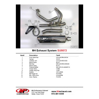 M4 RACE FULL SYSTEM WITH POLISHED CANISTER - 2003 Suzuki SV650