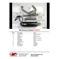 M4 RACE FULL SYSTEM WITH CARBON CANISTER 2004-10 Suzuki SV650