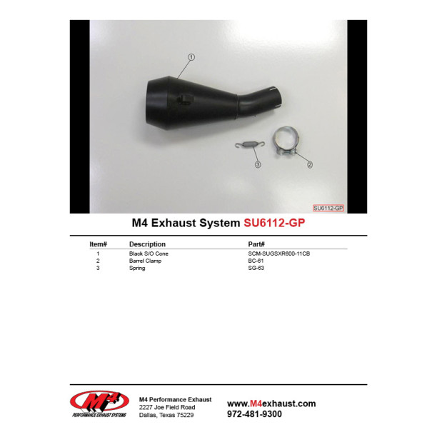 M4 Black 'GP' Slip-On 2011-2023 Suzuki GSX-R750