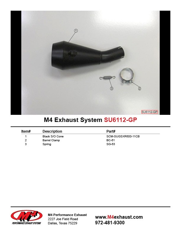 M4 Black 'GP' Slip-On 2011-2023 Suzuki GSX-R750