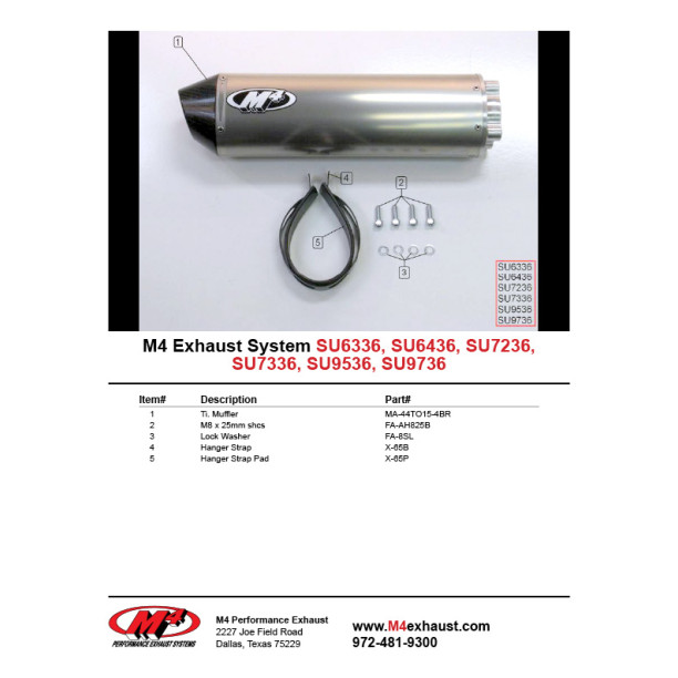 M4 Exhaust Bolt-On Titanium Canister 2001-03 Suzuki GSX-R600 M4 Exhaust Bolt-On Titanium Canister 2001-03 Suzuki GSX-R600