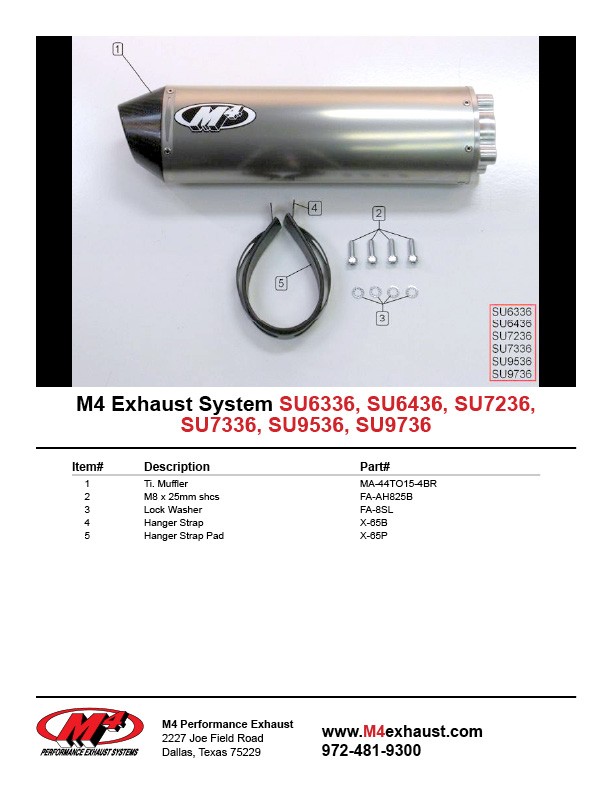 M4 Exhaust Bolt-On Titanium Canister 2001-03 Suzuki GSX-R600