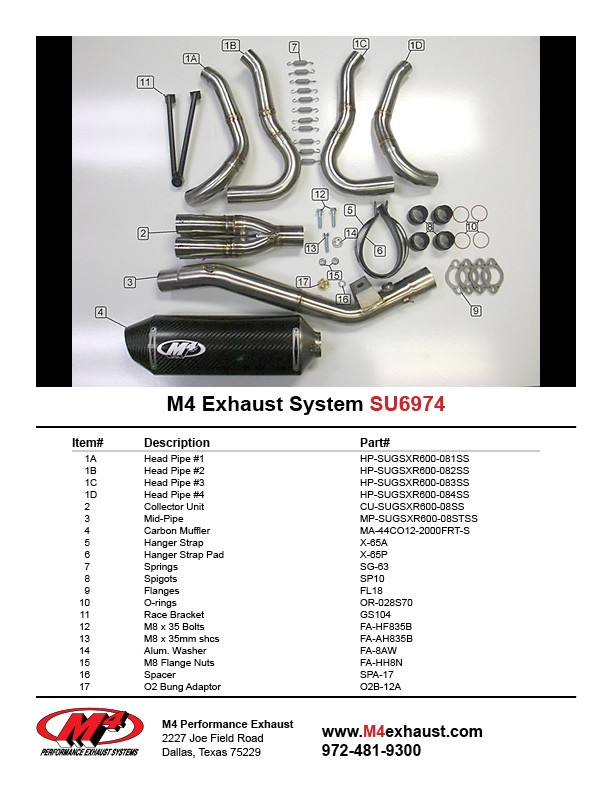 M4 Full System with Carbon Fiber Canister 2008-10 GSX-R600