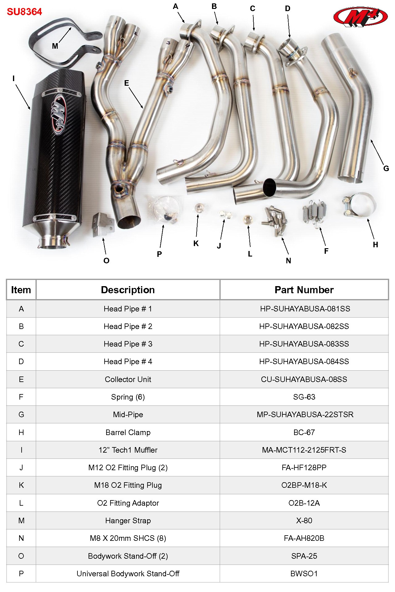 M4 Full System with Carbon Tech1 Canister - Suzuki Hayabusa (2008-2023)