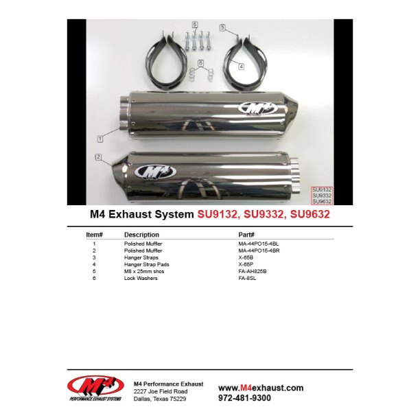 M4 BOLT-ON SYSTEM WITH DUAL POLISHED CANISTERS 1998-00 Suzuki TL1000S M4 BOLT-ON SYSTEM WITH DUAL POLISHED CANISTERS 1998-00 Suzuki TL1000S