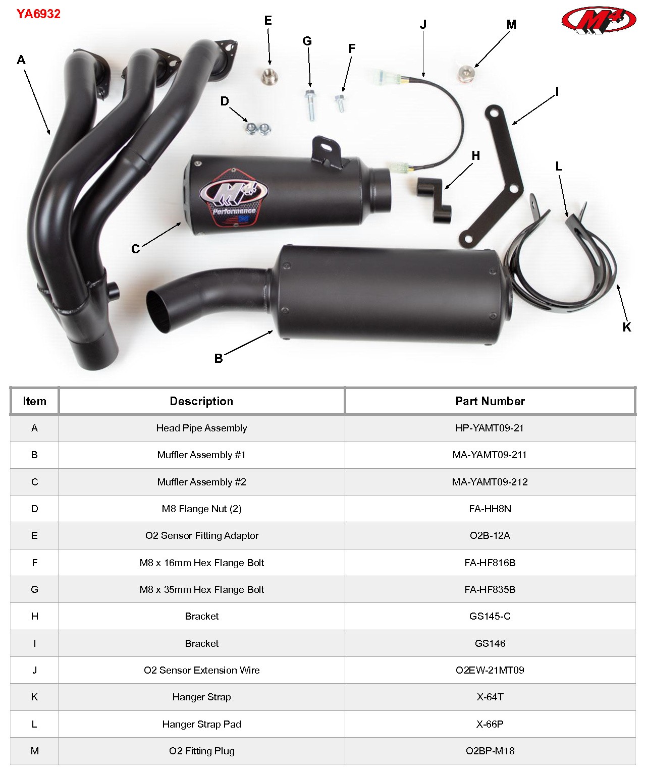 M4 Full System w/ Black Ceramic Canister - Yamaha MT-09 (2021-2021) | XSR900 (2022-2023)