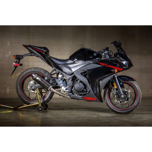 M4 FULL SYSTEM WITH CARBON FIBER CANISTER 2015-2023 Yamaha R3/MT-03
