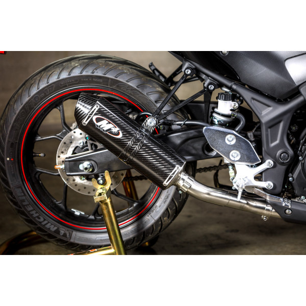 M4 FULL SYSTEM WITH CARBON FIBER CANISTER 2015-2023 Yamaha R3/MT-03