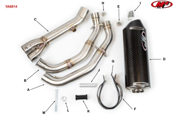 M4 Full System Exhaust with Carbon Fiber Canister - Yamaha R7 (2021-2023)